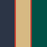 Argentine Leather Dog Collar Navy/Green/Red