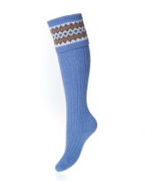 Ladies Fairisle Shooting Socks - Bluebell