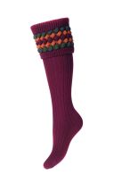 Ladies Lady Angus Shooting Socks Burgundy