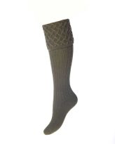 Ladies Lady Rannoch Shooting Socks & Garters  Dark Olive