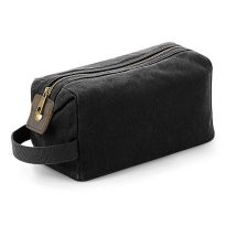 Heritage Waxed Canvas Washbag - Black