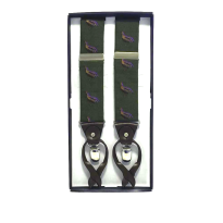 Silk and Leather Luxury Braces Partridge