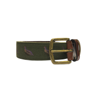 Silk and Leather Webbing Belt Partridge