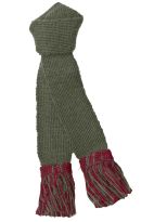 Contrast Wool Garters - Olive/Ruby