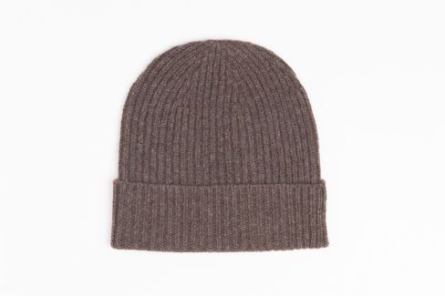 Men's Lambswool Beanie - Brown