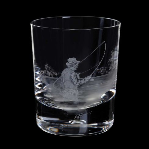 Engraved Tumbler by Royal Brierley - Fly Fisherman