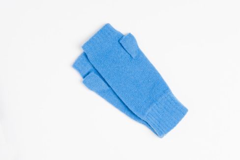 Lambswool Plain Wristwarmers - Cornflour