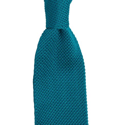 Knitted Silk Tie Turquoise
