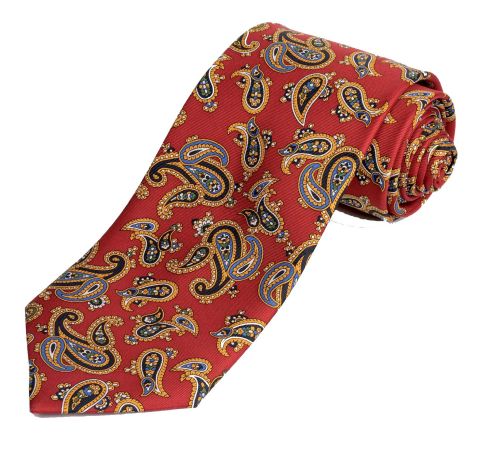 Paisley Silk Tie Red