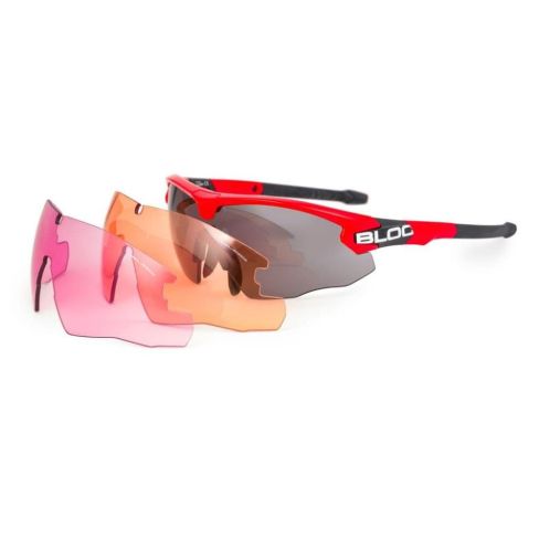 BLOC Hulk 3 Multi Lens Shooting Glasses – Red Frame