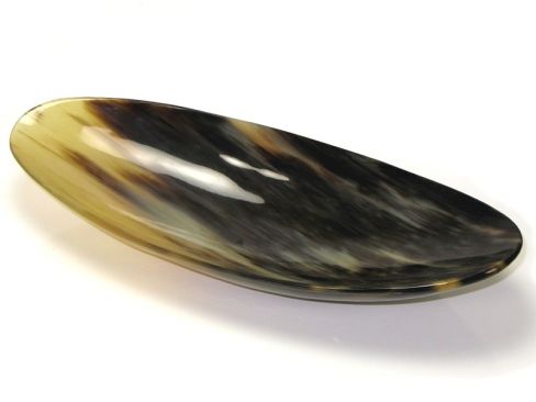 Polished Cow Horn Bowl - Long Oval - 300mm