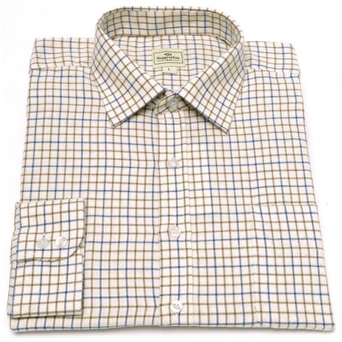 Hoggs of Fife Tattersall Shirt - Navy/Olive