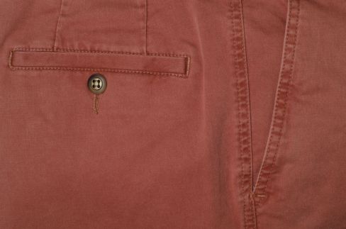 Stretched Cotton Chinos - Brick