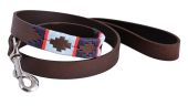 Argentine Leather Dog Lead Pale Blue/Navy