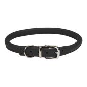 Rolled Leather Dog Collar Black