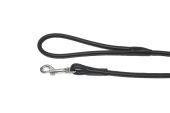 Rolled Leather Dog Lead Black