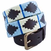 Ladies Polo Belt - Pale Blue/Cream