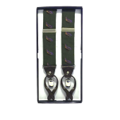 Silk and Leather Luxury Braces Partridge