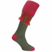 Dorset Contrast Cotton Shooting Socks - Tudor