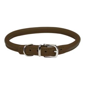 Rolled Leather Dog Collar Brown