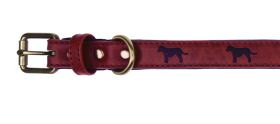 Terrier Design Dog Collar Red
