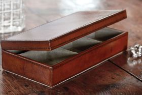 Leather Cufflink Box