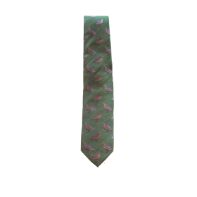 Hand-Made Woven Silk and Wool Tie Partridge
