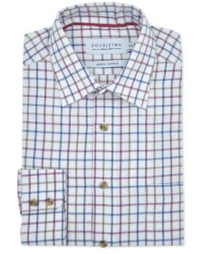 Tattersall Check Long Sleeve Shirt - Plum - 15