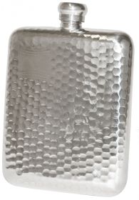 6oz Hammered Pewter Flask by Bisley